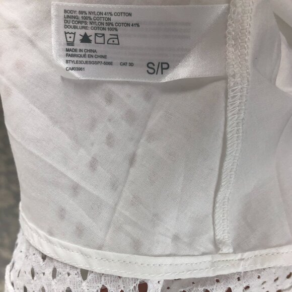 Alfred Sung white eyelet above the knee A line cotton lined tennis flared skirt - Picture 5 of 7